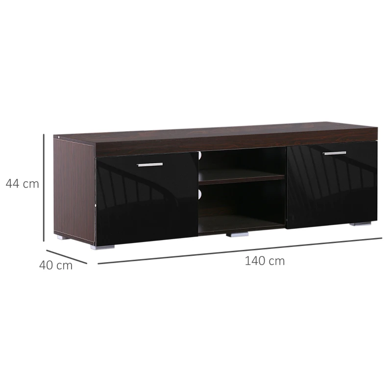 HOMCOM Mobilier Modern pentru TV cu 2 uși din lemn, 140x40x44cm