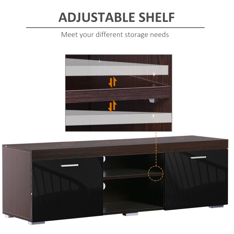 HOMCOM Mobilier Modern pentru TV cu 2 uși din lemn, 140x40x44cm