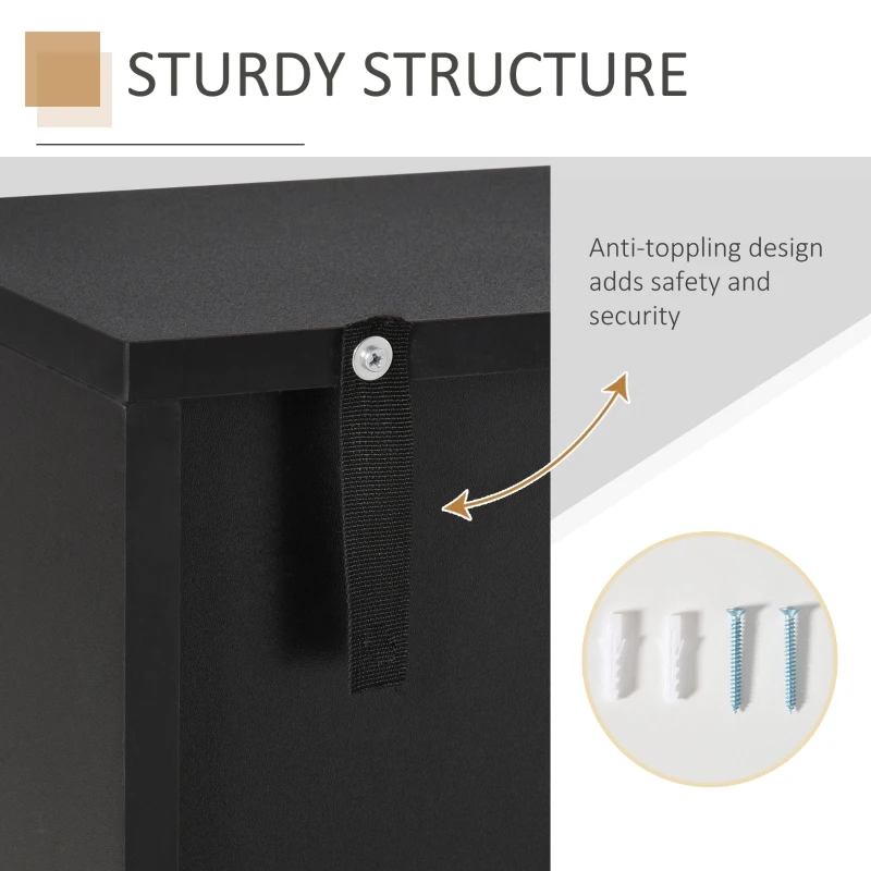 HOMCOM mobilier pentru hol cu ușă pentru pantofi modern din lemn negru 80x24x120cm(m-6)