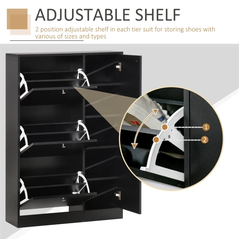 HOMCOM mobilier pentru hol cu ușă pentru pantofi modern din lemn negru 80x24x120cm(m-5)