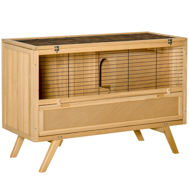 PawHut Kaninchenstall Tannenholz 120 x 50 x 82 cm