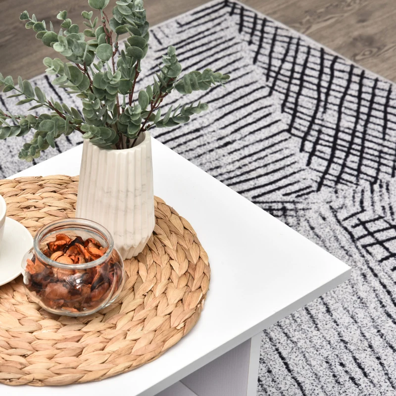 HOMCOM, comoda TV din lemn cu roti, 80x40x40cm, alb