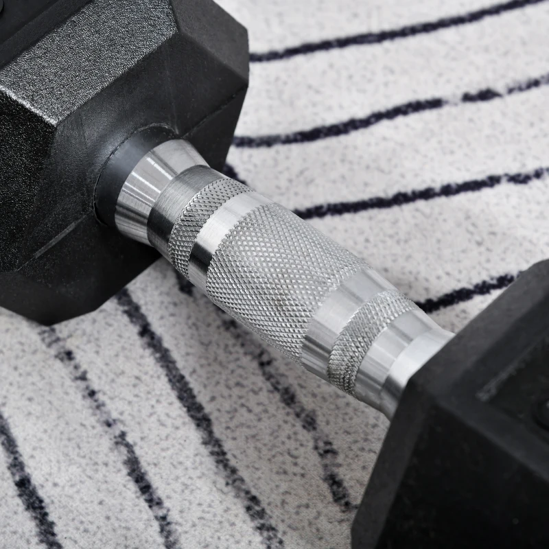 HOMCOM Dumbbells 10 KG Hexagon Dumbbell Set Rubber Hexagon Dumbbells Zwart(m-8)