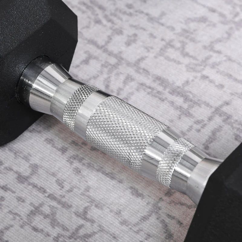 HOMCOM hexagon dumbbells handvat gekarteld 2 x 4 kg