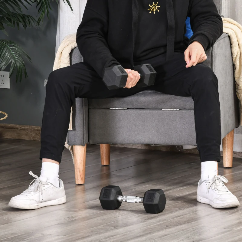 HOMCOM hexagon dumbbells handvat gekarteld 2 x 4 kg