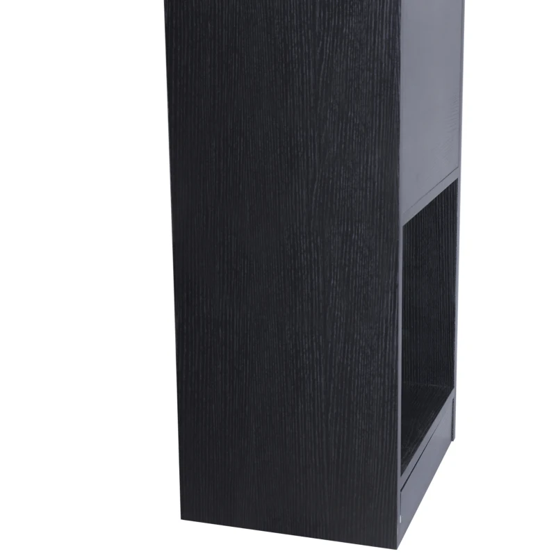 Homcom Birou L cu Rafturi 360° – Lemn Negru, Modern & Practic