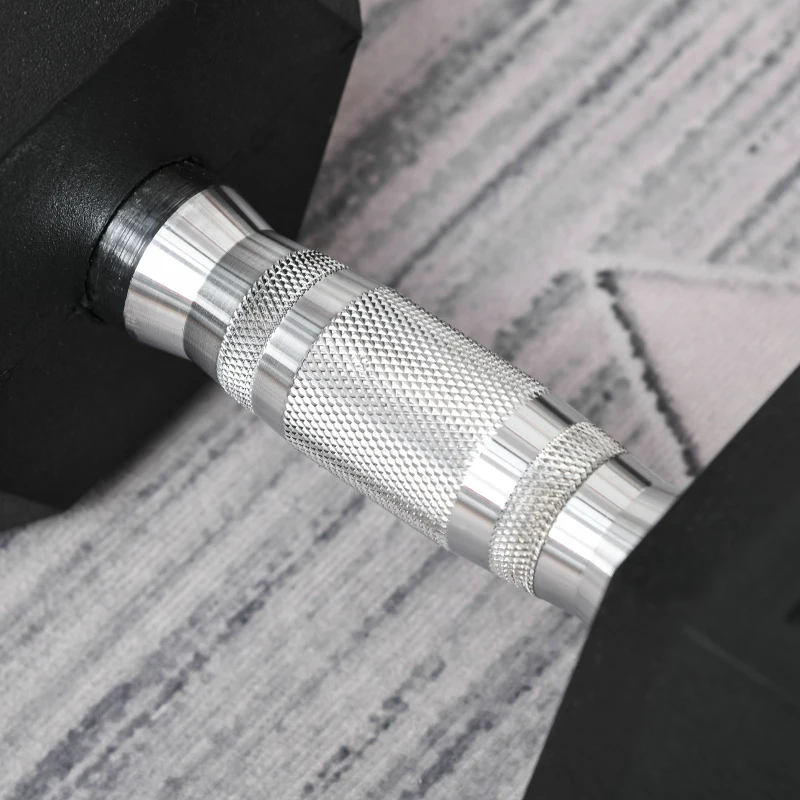 HOMCOM hantel gumowy hantel fitness hantel do sali treningowej biura pojedynczy hantel sześciokątny kształt stal guma czarny 20 kg