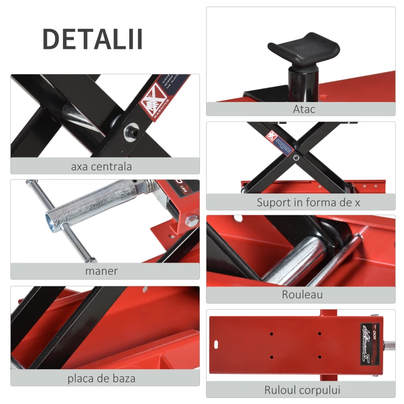 Durhand suport universal de ridicare motociclete, rosu