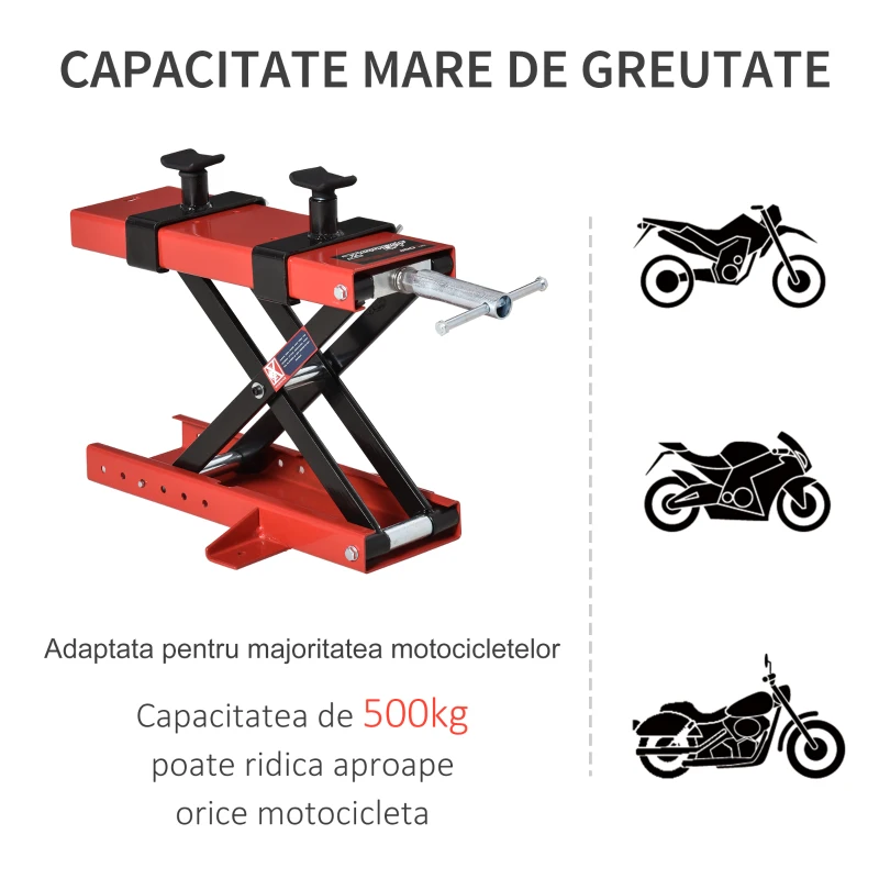 Durhand suport universal de ridicare motociclete, rosu