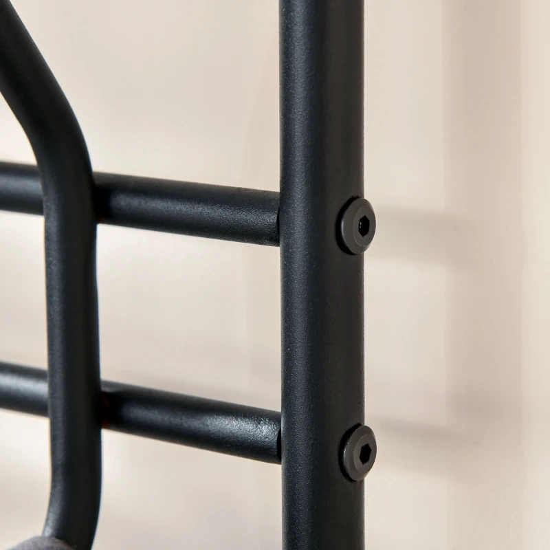 HOMCOM Coat Rack Stand Hall Tree Hallway Furniture with 18 Hooks 3-Tier Shoe Rack Metal Frame for Entryway Bedroom Living Room Black