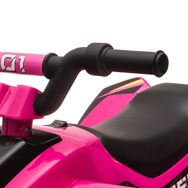 HOMCOM Quadriciclo Elétrico para Crianças de 18-36 Meses Quadriciclo a Bateria 6V com Avance e Retrocesso 72x40x45,5cm Rosa