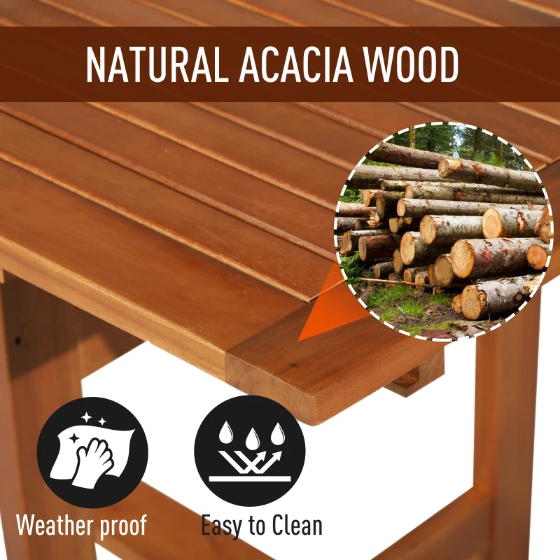 Outsunny Outdoor Expandable Acacia Wood Dining Table Garden Backyard Furniture