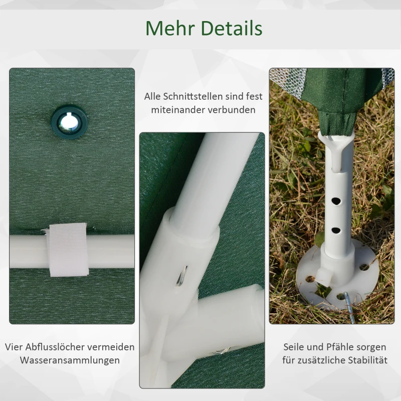 Altana ogrodowa Outsunny pawilon namiot okolicznościowy namiot imprezowy odporny na warunki pogodowe namiot z moskitierą metal + poliester zielony 3 x 3 m