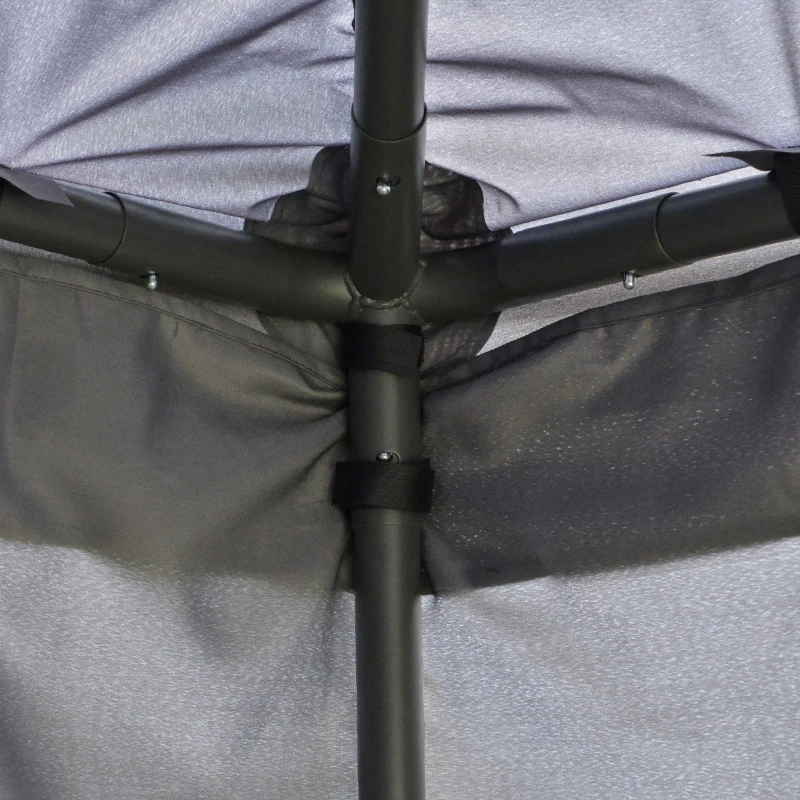 Outsunny Gartenpavillon Pavillon Gartenzelt Festzelt Partyzelt mit 6 x Seitenwand Metall + Polyester Grau 4 x 3 x 2,85 m