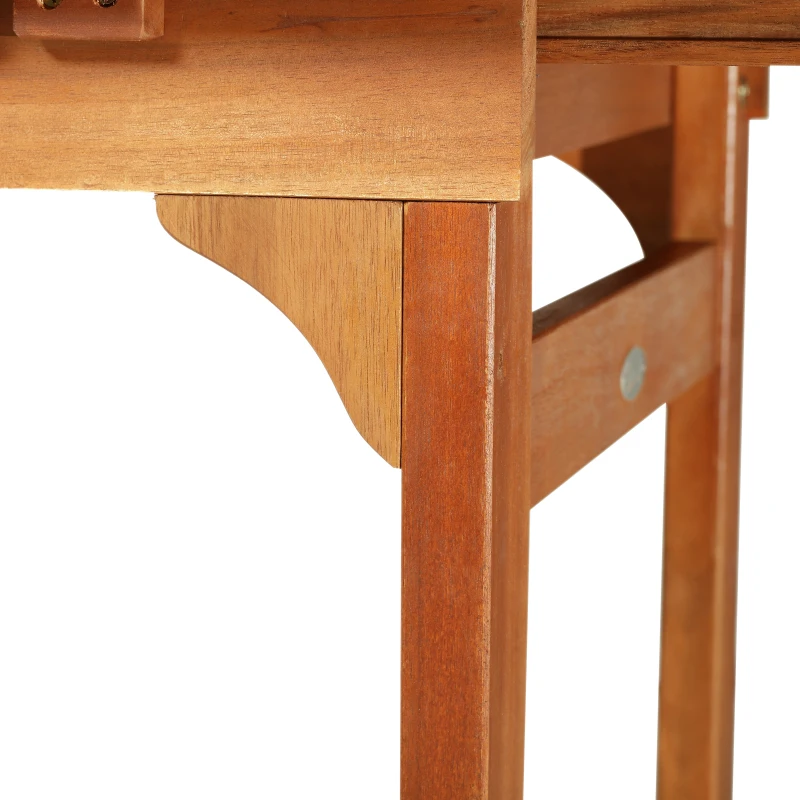 Outsunny Outdoor Expandable Acacia Wood Dining Table Garden Backyard Furniture