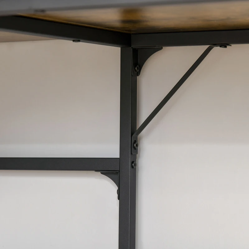 HOMCOM L Shape Computer Desk with Large Tabletop, Industrial Corner Desk for Small Space, Home, Office, Study, Rustic Brown