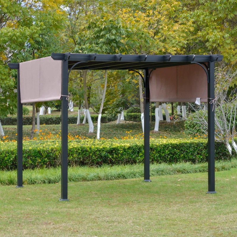 Pawilon 3 x 3 m, pergola z regulowanym daszkiem z tkaniny, UV + wodoodporny, stal