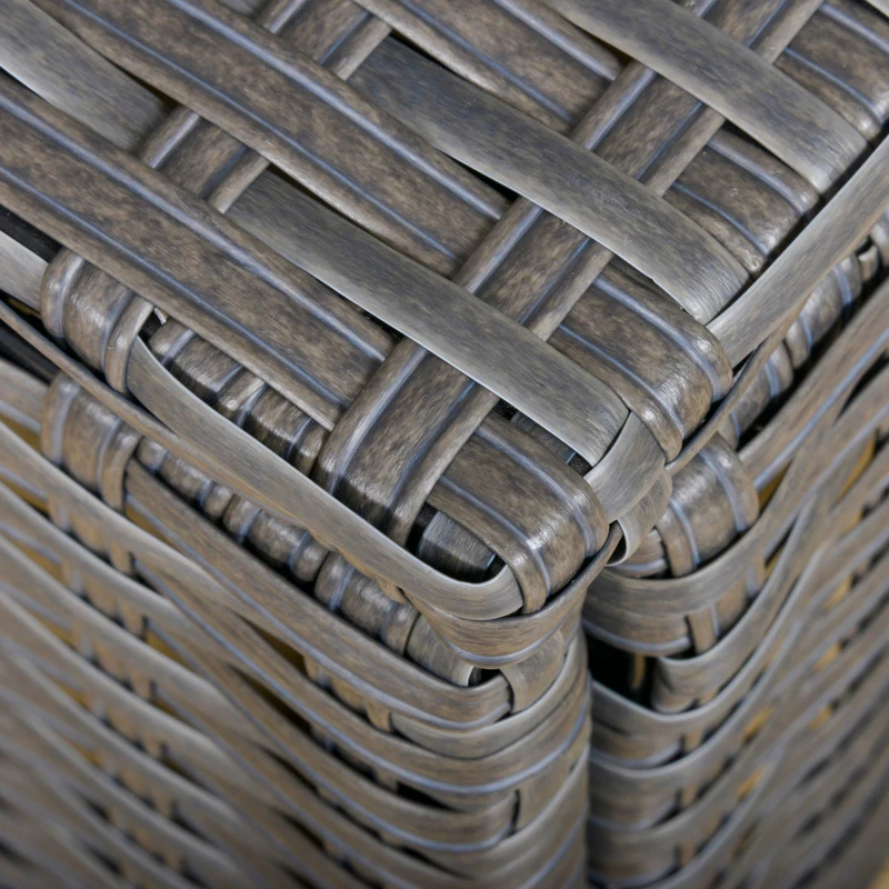 Outsunny 10PCs Garden Rattan Corner Dining Sofa Set 9-Seater Patio Furniture Set Glass Table Stools w/ Cushions & Pillow