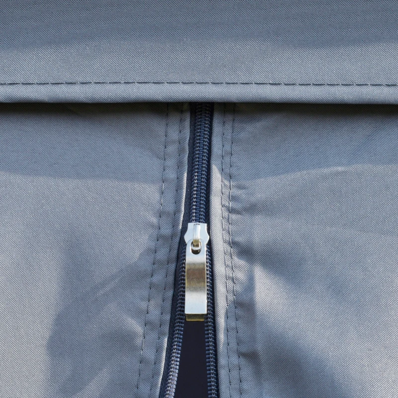 Outsunny Gartenpavillon Pavillon Gartenzelt Festzelt Partyzelt mit 6 x Seitenwand Metall + Polyester Grau 4 x 3 x 2,85 m