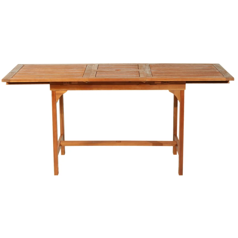 Outsunny Outdoor Expandable Acacia Wood Dining Table Garden Backyard Furniture