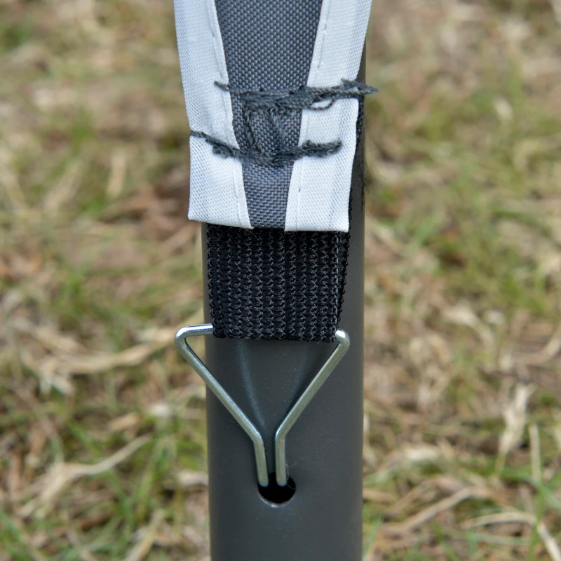 Outsunny 3.5x3.5m Side-Less Outdoor Canopy Tent Gazebo w/ 2-Tier Roof Steel Frame Garden Party Gathering Shelter Grey