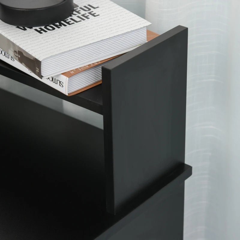 HOMCOM Modern Wooden Computer Desk Workstation with Keyboard Tray, Drawer & Monitor Stand for Home Office, Study