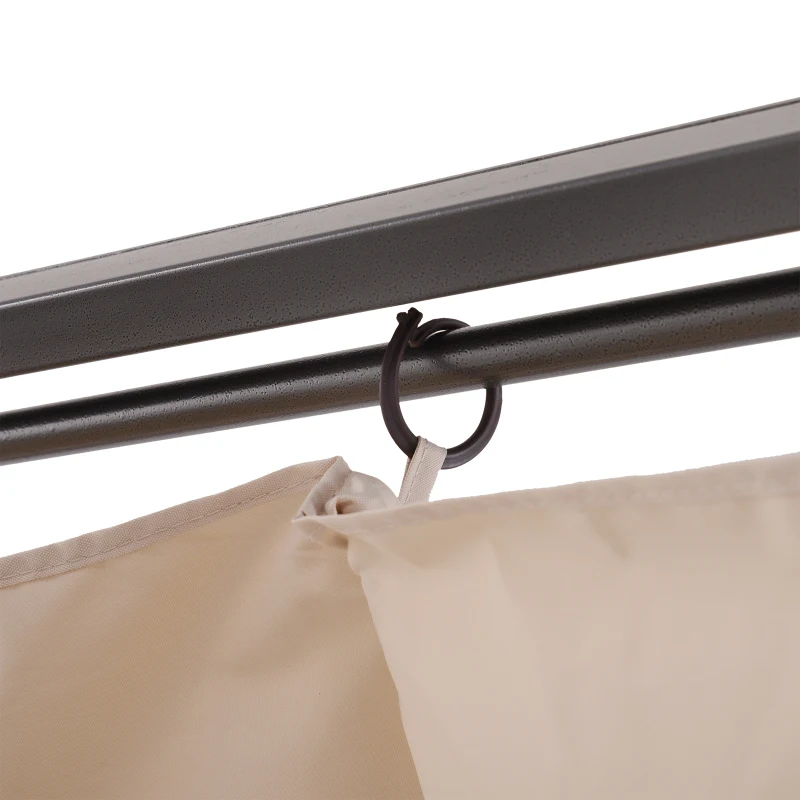 Outsunny 3 x 3(m) Metal Pergola Retractable Canopy Marquee Party