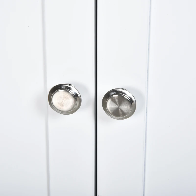 PawHut 95.3 x 54 x 63 cm Wooden Covered Mess Free Cat Litter Box End Table Hideaway Cabinet with Storage for Accessories, White