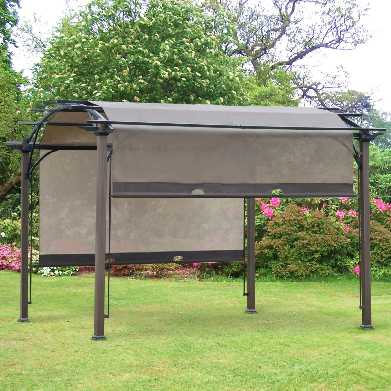 Pawilon pergola z regulowanym dachem z materiału UV+50 wodoodporny tekstylina stal