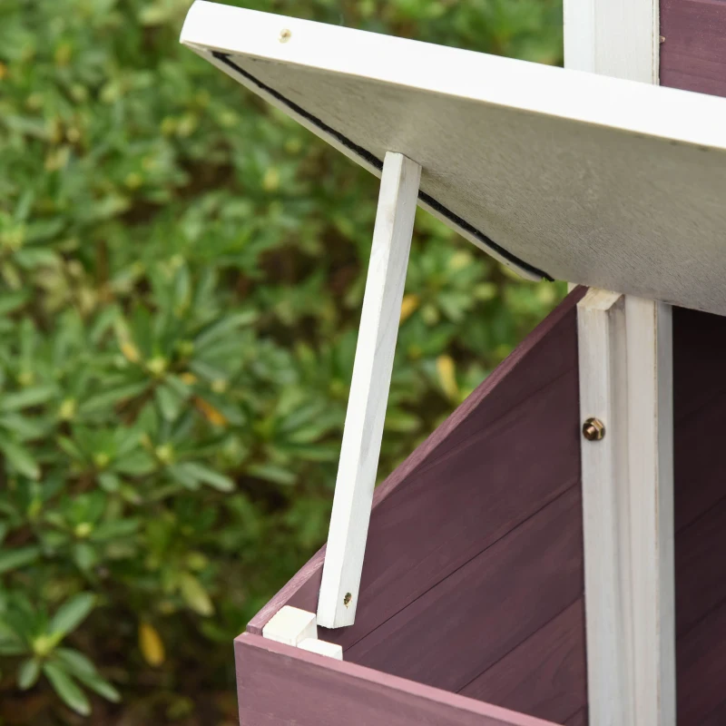 PawHut 200cm Deluxe Chicken Coop Small Animal Rabbit Habitat Hen House with Outdoor Run Resting Nesting Box Removable Tray Waterproof Asphalt Roof Lockable Door