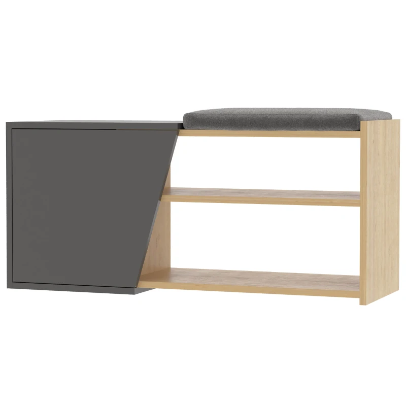 HOMCOM Scarpiera Salvaspazio Moderna per 8 Paia di Scarpe 104x37x47cm - Color Rovere e Antracite