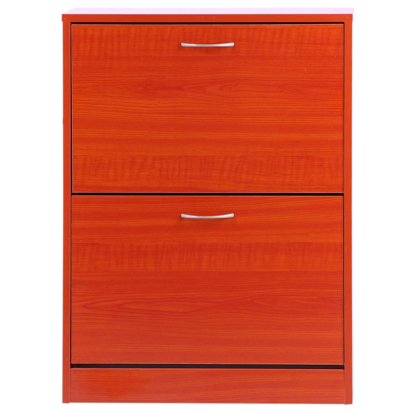 Homcom Scarpiera Salvaspazio mobile da ingresso porta scarpe design 12 Paia con Ripiani Regolabili in Legno, Rosso, 60x24x80cm