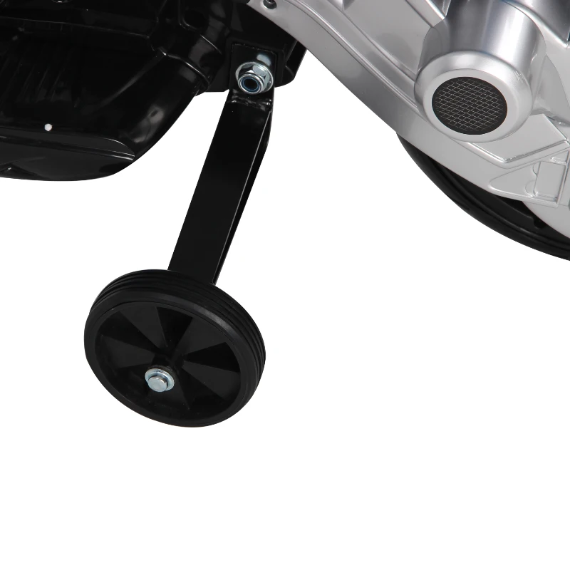 HOMCOM Moto Elettrica per Bambini 3-8 Anni con Licenza BMW, Velocità 2.5-5Km/h, Motocicletta Elettrica con Batteria 12V, Rotelle e Luci, 110x47x69 cm, Nero e Bianco