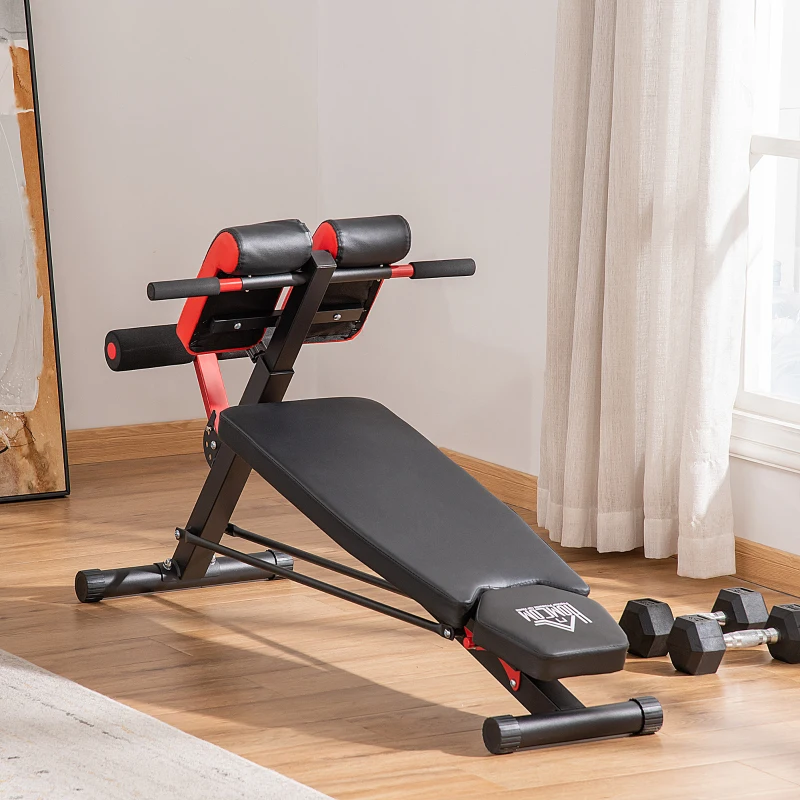 Homcom Banca Fitness Reglabila – Negru/Rosu pentru Antrenament Complet