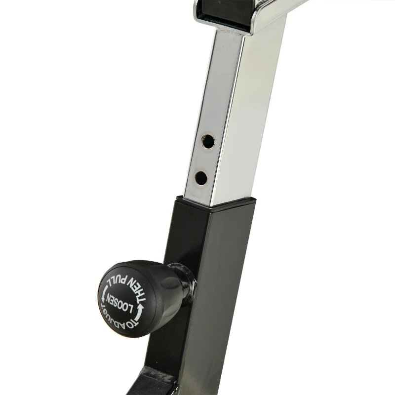 HOMCOM Indoor Exercise Bike, Stationary Bike, Cycling Machine with Adjustable Seat & Resistance, Wheels, 18kg Flywheel, Cup Holder and LCD Monitor