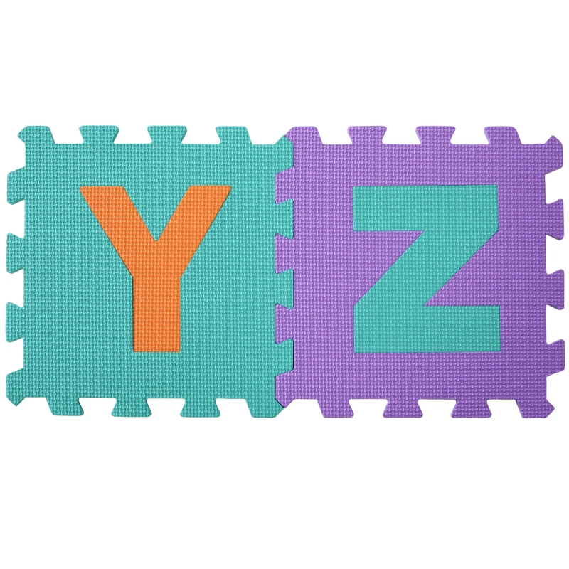 HOMCOM covor puzzle pentru copii, 36 piese, multicolor