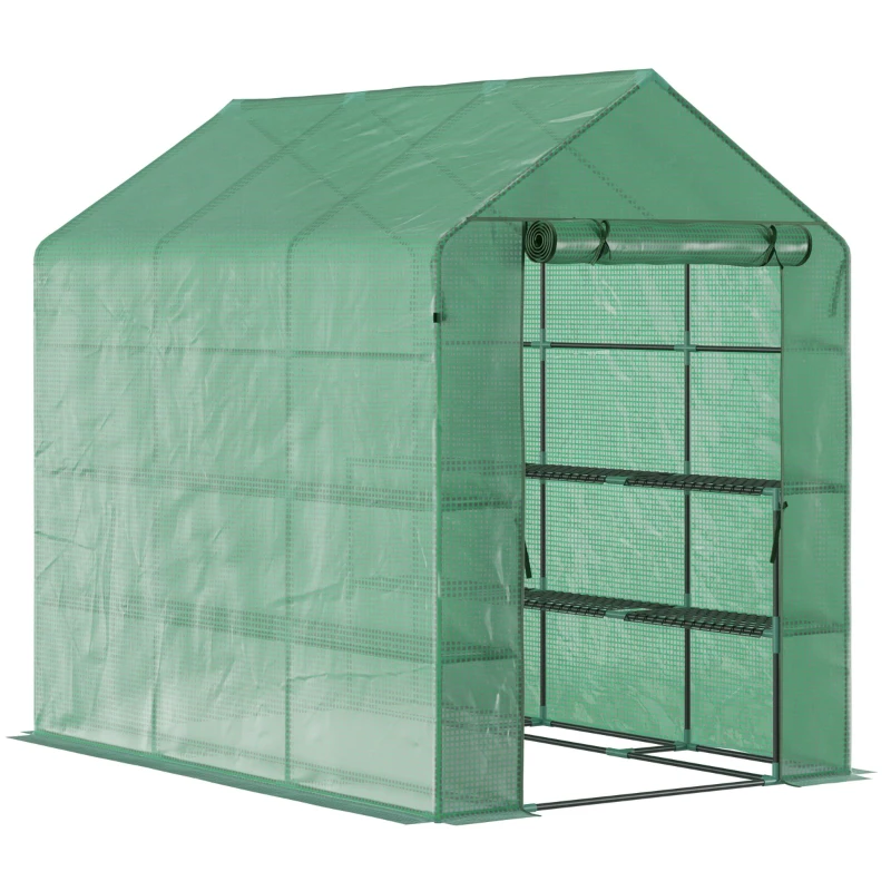 Outsunny szklarnia stal 214 cm x 143 cm x 195 cm