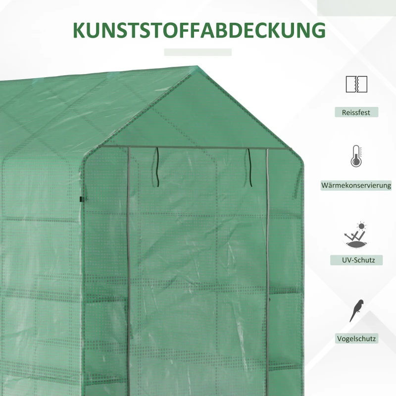 Outsunny szklarnia stal 214 cm x 143 cm x 195 cm