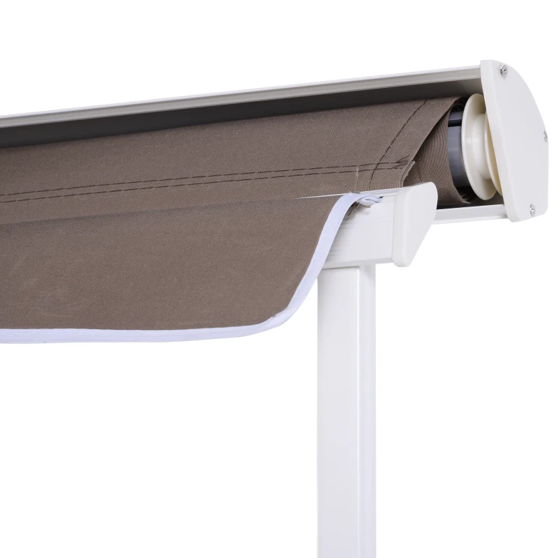 Outsunny Aluminium luifel balkon klemluifel uitklapluifel raam bruin 120 x 70 cm