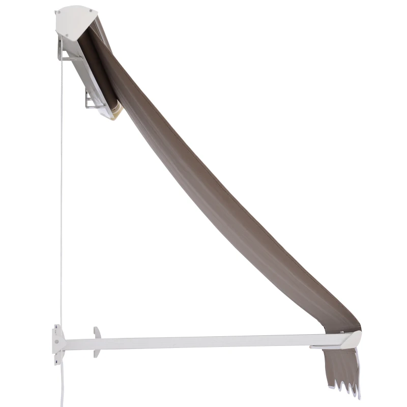 Outsunny Aluminium luifel balkon klemluifel uitklapluifel raam bruin 120 x 70 cm