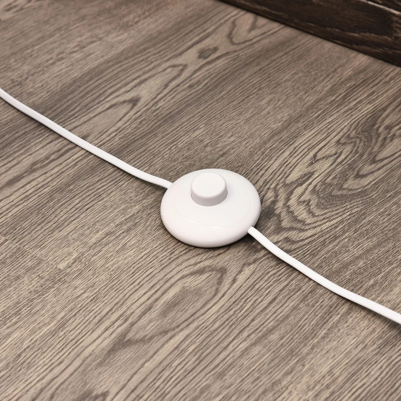 HOMCOM vloerlamp E27 RVS 120 cm wit | Aosom.de