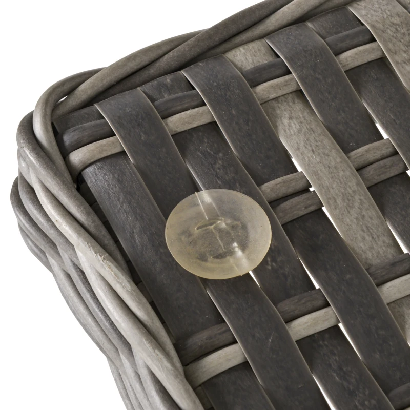 Outsunny Set Masa si Scaune de Gradina din Ratan Gri 7 piese