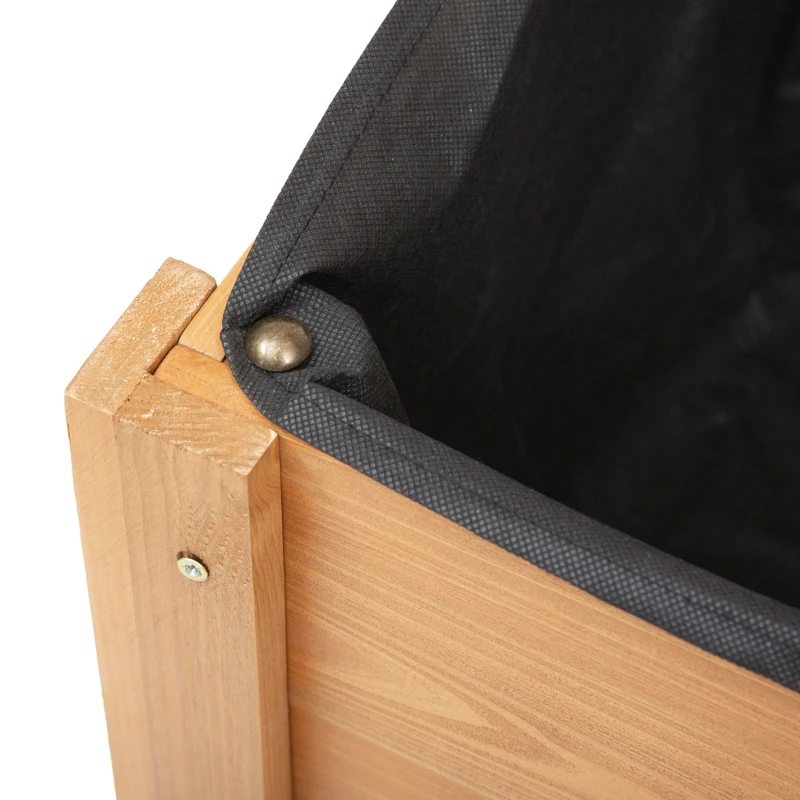 Outsunny 41.25"x15.75"x53.25" Wooden Planter Raised Elevated Garden Bed Planter Flower Herb Boxes for Vegetables Flower with Shelf and Wheels Solid Wood Outdoor/Indoor