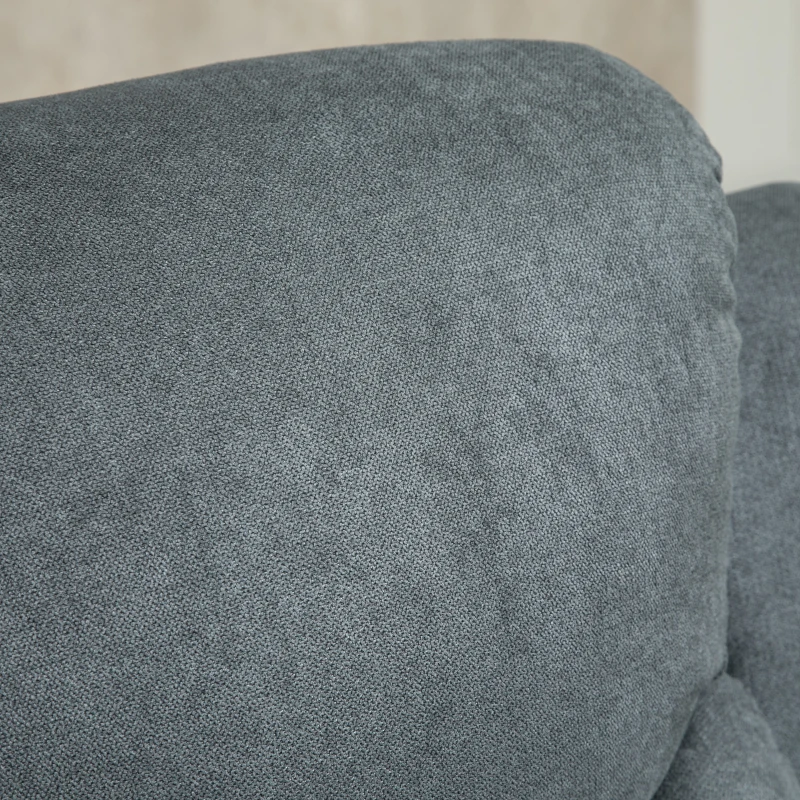 HOMCOM Ergonomic Reclining Sofa Recliner with Metal Base, Upholstered Chair with Armrest, Accent Chair, for Living Room Bedroom Dorm Office, Grey