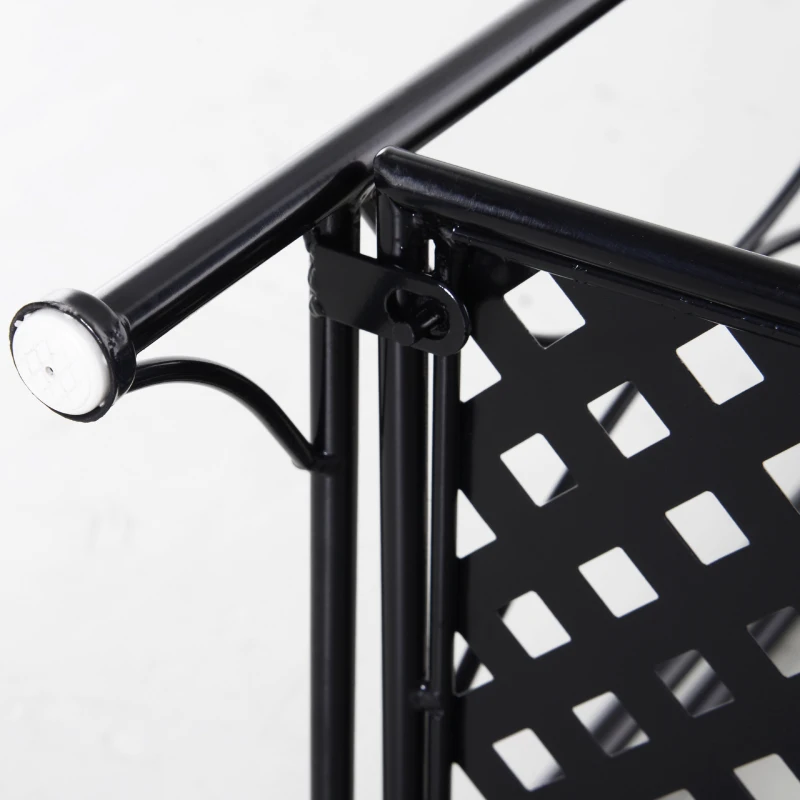 Outsunny 3-Tier Metal Folding Plant Stand Display Rack Bookshelf Unit Indoor Outdoor