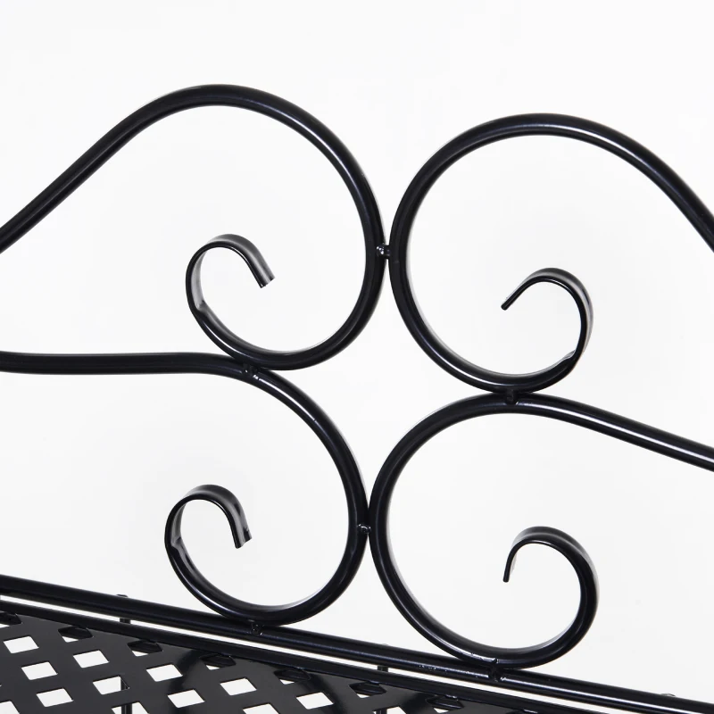 Outsunny 3-Tier Metal Folding Plant Stand Display Rack Bookshelf Unit Indoor Outdoor