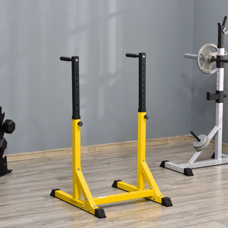 HOMCOM 83.5L x 71.5W x 126H cm Dip Station Chin Up Parallel Bars Pull Up Power Tower Home Gym Workout Bicep Tricep Fitness Equipment Height Adjustable
