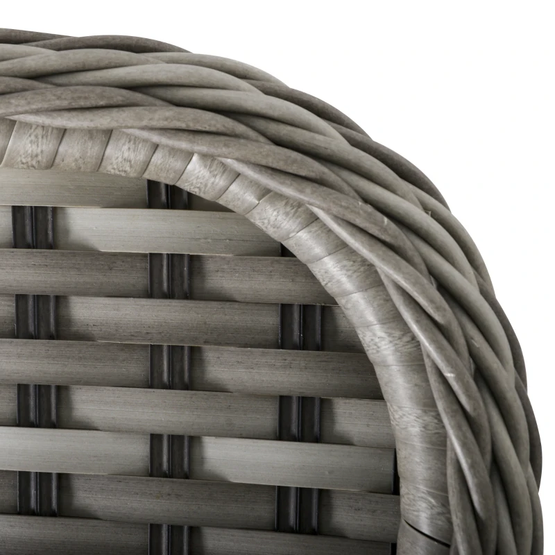 Outsunny Set Masa si Scaune de Gradina din Ratan Gri 7 piese