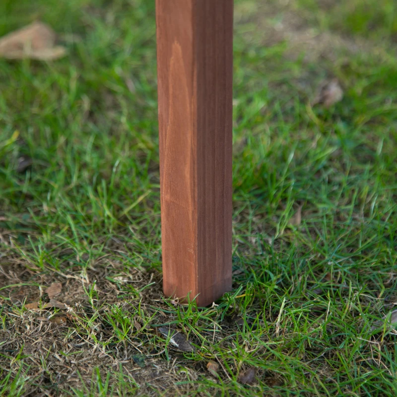 Outsunny 90x50x93cm Square Wooden Greenhouse for Plants Outdoor with Openable & Tilted Top Cover, Brown