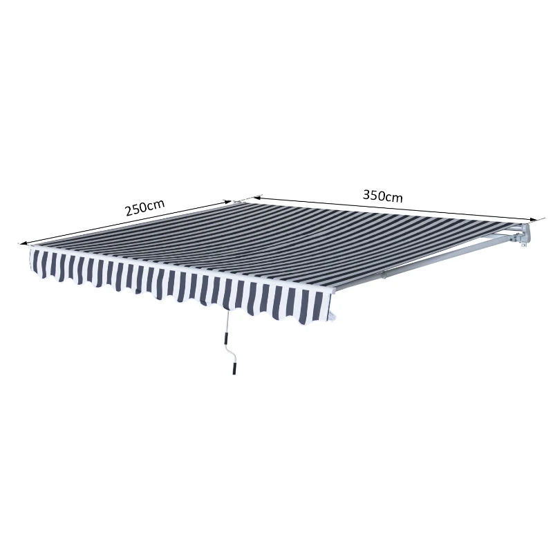 Outsunny Store banne manuel rétractable aluminium polyester imperméabilisé 3,5L x 2,5l m